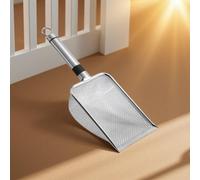 TEMU 1pc Cuchara de Acero Inoxidable de Resistencia para Arena de Gatos - Pala Duradera y Fácil de Limpiar con Mango y Resistente a la Corrosión para Eliminar Grumos, Olores y de la Arena