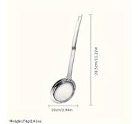 TEMU 1pc Cuchara Separadora de Aceite de Acero Inoxidable - Colador de Malla para Uso en Cocina y Restaurante, Grado 304 Duradero