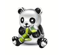 TEMU 1pc Cuentas de Panda Lindo DIY Chapado en Plata 925, Accesorios para Hacer Pulseras y Joyería, Regalos para Mujeres - , Día del Amor, Navidad o Día de la
