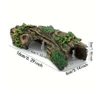 TEMU 1pc Cueva de para de Reptiles y - Hueco de Resina ABS con Ocultamiento Interno, Decoración para Terrario o Acuario, Accesorio Duradero para Lagartos, Serpientes, (Montaje)