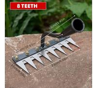TEMU 1pc de Acero al Manganeso Resistente, Ideal para Deshierbar, Aflojar Suelto, Arar y de Jardinería con Metálico Multiusos de 8 Púas