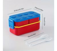 TEMU 1pc, de Almuerzo Creativa con Bloques Rectangulares para Microondas, Bento Box Plástico para , Ensalada y Calentamiento,