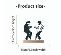 TEMU 1pc de Baile de Pared de Metal, Decoración de Estante de Metal a Base de Madera, Minimalista de Mesa, Necesita Electricidad, Escultura de Decoración del Hogar