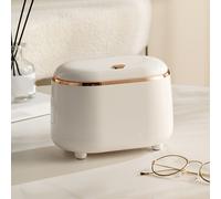 TEMU 1pc de Basura de Lujo de Presión para Escritorio, Bote de Almacenamiento para Mesa de Café con , Organizador Ovalado con Cubierta, Papelera de Residuos