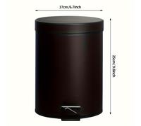 TEMU 1pc de Basura de Metal Negro Mate de 3L con , Cierre Silencioso, Cilíndrico para , Dormitorio, Baño, Cocina - Acabado Esmaltado, con Paso, No Necesita Electricidad