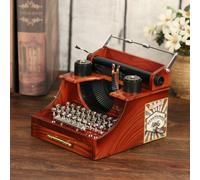 TEMU 1pc de Clásica de Máquina de Escribir | Musical Vintage de Madera y Metal, Ideal para Regalos de y , No Necesita Electricidad