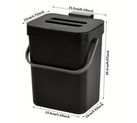 TEMU 1pc de Compost para Cocina, de Basura de Plástico de 101.44oz, de Basura para Alimentos, de Almacenamiento Colgante para Encimera con Asa y , Accesorios de Cocina