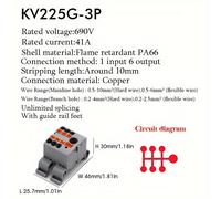 TEMU 1pc de Conexión de Bloque Terminal Uno en Múltiples Salidas Serie 225 Conectores Eléctricos de Cable Empalme Enchufable Divisor Guía de