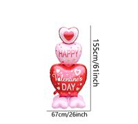 TEMU 1pc de Grande de 61 pulgadas | Temática de San Valentín, Decoración de Adecuada para San Valentín, Boda, Aniversario, , Decoración de Grande, Material de Película de Aluminio