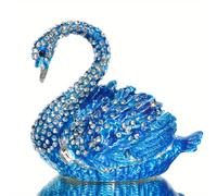 TEMU 1pc de joyería de figura de azul pintado a con brillantes piedras de strass y esmalte - Soporte de anillo coleccionable único y organizador para y regalos