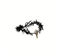 TEMU 1pc de Luna Negra Artesanal con Flores - y Tiara para , Estilo con Colgante Floral, Ideal para Disfraces de Halloween y Cosplay Temáticos Fantásticos