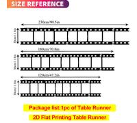 TEMU 1pc de Mesa de Carrete de Película con Tira de Película - Tema Retro en Tela de Poliéster Adecuado para Mesas de Comedor Interior/Exterior, Cocinas, Fiestas, al Cine y Decoración de