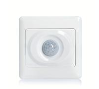 TEMU 1pc de Sensor de Cuerpo Montaje en Pared, Sensor Infrarrojo PIR , Detector de Movimiento por Inducción Corporal, , de Ajustable Automático