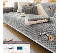 TEMU 1pc de Sofá de Peluche con Bordado de Perro de Dibujos Animados - Amigable con Mascotas, Antideslizante y Engrosada, Protector de Cojín de Sofá, adecuada para , dormitorio, decoración de oficina