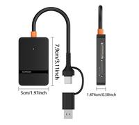 TEMU 1pc de tarjetas USB-C y USB-A 8 en 1 multifuncional, compatible con tarjetas SD/TF/CF/MS y unidades flash USB, adaptador portátil para estación de acoplamiento para portátil, no requiere batería