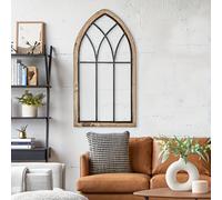 TEMU 1pc de ventana de madera rústica Decoración de pared, Paneles marrones retro estilo granja para y dormitorio, vintage para el hogar de