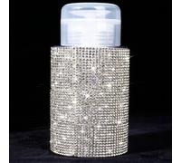 TEMU 1pc Dispensador de Belleza HMQ con Piedras de Estrás - Botella de Bomba Manual , Sin Electricidad, Adecuado para , Desmaquillante, Quitaesmalte - Bomba de Plástico para Salón y Uso Personal