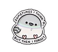 TEMU 1pc DMLSKY Pin Esmaltado de Adorable - Broche "A veces pienso? Pero se me olvida", Aleación de , Diseño 2D, para Mochilas, Bolsos y Joyería de Solapa