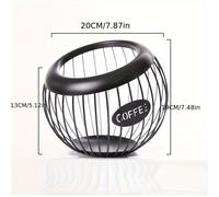 TEMU 1pc DONGZHANGGUI Cesta de almacenamiento de cápsulas de café de hierro, soporte de gran capacidad, organizador de cocina multiusos para la organización de cápsulas de café en el hogar
