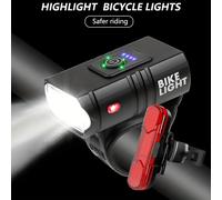 TEMU 1pc/Dos Luces Delanteras y Traseras Recargables, Delantero y Luz Trasera de Bicicleta Súper , Lámpara de Seguridad de Advertencia Fácil de Instalar para Pedaleo Nocturno