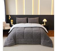 TEMU 1pc Edredón de Invierno Tafu Fleece y Lujoso - Colcha Acolchada Ultra con Diseño , Ropa de Dormir Pesado Lavable a Máquina para Habitación, & Hotel, Medidas Queen/King Size, Uso Todo el año