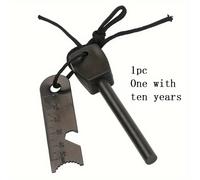 TEMU 1pc Encendedor de Flint Fire Starter Stick - Varilla de ignición de magnesio de emergencia, impermeable y a prueba de humedad, no necesita electricidad, herramienta de encendido de al