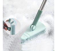 TEMU 1pc Escoba de piso de mango largo, 37.4" Cepillo de ducha desmontable con cerdas rígidas, plástico y acero inoxidable, no necesita electricidad, ideal para limpieza de baño, dormitorio,