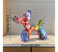 TEMU 1pc Escultura de perro estilo Art Deco, estatua de animal de montaje en suelo de resina ABS, decoración para el hogar, para , dormitorio, estudio, adorno de mesa, regalo para de la patria y