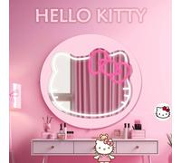 TEMU 1pc Espejo LED Neon Hello Kitty con Ajustable - Luz de Pared con USB para Decoración de Habitación Infantil, Diseño de Lindo y Espejo de Maquillaje Controlado, Regalo Ideal (Plástico)