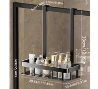 TEMU 1pc Estante de Almacenamiento de Plástico Anticorrosivo - Estantería Montada en la Pared para Accesorios de Ducha, Organizador de Toallas y Batas de Baño, Almacenamiento Doméstico para Cocina