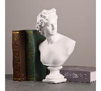 TEMU 1pc Estatua de Apolo y Artemisa de la antigua mitología griega - Obra de arte de la sala de estar nórdica - Réplica de yeso - Estatua de busto de sabiduría - Artesanía de resina