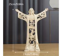 TEMU 1pc Estatua Grande a del de Jesús - Escultura de Resina de 9.84 Pulgadas , Decoración Religiosa Católica para Hogar, o , Regalo de Oración para Navidad y Todas las Ocasiones (Ícono Tradicional )