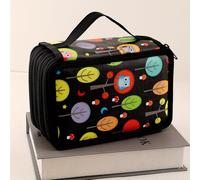 TEMU 1pc Estuche de Lápices con Diseño de - Organizador Multifuncional de 4 Capas en Poliéster, Gran Capacidad para Universitarios, Almacenamiento de Útiles y Material , Porta Lápices Divertido,