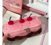 TEMU 1pc Estuche de Lápices Estético Rosa para Niñas, Gran Capacidad, Lindo con Compartimentos y Panel Frontal - Suministro Escolar Portátil Adecuado para , Viajes,