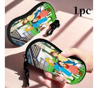 TEMU 1pc Estuche para Gafas de Anime no Shōjo - de Goma de Personajes de & Peter, Organizador Multiusos y Bolsa para Accesorios