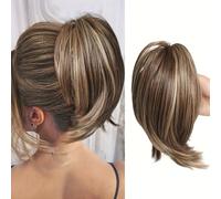 TEMU 1pc Extension de ondulada sintética elegante, 8 pulgadas de fibra de Messy Bun Clip con peine de pasador para mujeres, pieza de cabello artificial