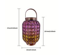 TEMU 1pc Farol de mosaico vintage para exteriores con energía solar y batería de níquel de 600 mAh, remoto, fotovoltaico no extraíble, para decoración de jardines, patios, pasarelas y patios.