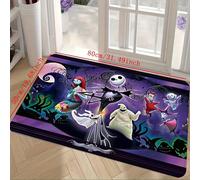 TEMU 1pc Felpudo de Halloween Disney Esqueleto Jack, lavable, antideslizante, absorbente, ideal para uso interior y exterior, para baño, cocina y decoración rústica