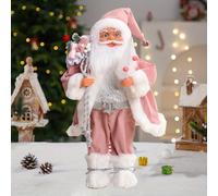 TEMU 1pc Figura de Santa Claus de Tela Lujosa - Decoración Elegante para Árbol de Navidad, y Regalo para Navidad y Nochevieja - Estatua Tradicional de San Nicolás