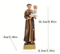 TEMU 1pc Figura Sagrada de San Antonio, Estatua Religiosa Decorativa, Adorno Lindo, Decoración para el Hogar, Sala de Estar, Bar, Café, Adorno Decorativo, Decoración de Mesa
