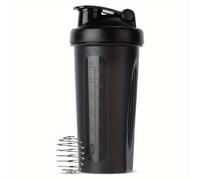 TEMU 1pc FitnessPro Botella de proteína con agitador, botella de rectangular, sin PVC, a , no requiere batería, para suplementos de entrenamiento y hidratación