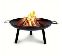 TEMU 1pc Fogón Exterior de Hierro Fundido para Quemar Madera, Cuenco de Camping Multifuncional para , Parrilla de de Leña para Jardín, Patio Interior y Exterior