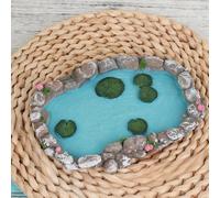 TEMU 1pc Fuente Elegante de Resina Zen para Estanque de Lotos - Exhibición en Miniatura sin Batería para Jardines de Mesa & Decoración de Bonsái, y Flores de , , Duradero de Resina