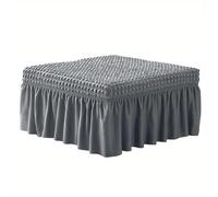 TEMU 1pc Funda de taburete esponjoso con falda Funda de otomana para sala de estar, oficina, dormitorio, decoración del hogar