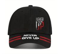 TEMU 1pc Gorra de Béisbol con Estampado Inspirador "Nunca Te ", Moda Gorra de Béisbol para Deportes al con Visera Curva, Gorra Ajustable para Fitness, Viajes y Deportes al