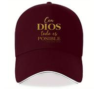 TEMU 1pc Gorra de Texto que Transmite y , Visera Sandwich, Gorra Ajustable para , Ideal para Correr, Fitness, Deportes al y Viajes