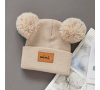 TEMU 1pc Gorro de Punto Acrílico para 0-3 Años - Beanie Elástico y Estirable con & Mini Etiqueta, Accesorio Unisex para Revelación de Género (Rosa///)