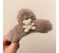 TEMU 1pc Gran Pinza de Pelo de Peluche de Oso Lindo Compatible para Mujeres - Garra de Pelo con Forma de Oso de Peluche , Sujeta para Trenzas, de Caballo, Moños - Pelo