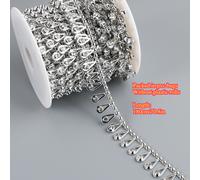 TEMU 1pc Guirnalda de Cadena con Línea Elegante y Cuentas de Estrás Plástico de 1.7cm/0.67in para Decoración de Vestidos Nupciales, Fiestas en Casa, Kits de Costura y Joyería