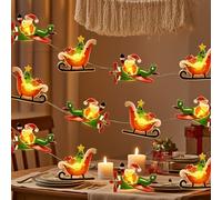 TEMU 1pc Guirnalda Navideña de 2 Metros con 20 Luces - Decoración Festiva LED para Interiores, Ideal para Sala, Dormitorio, Árbol o Ventana. Diseño de Santa y en Regalo, Luz (Funciona con 2 Pilas AA)